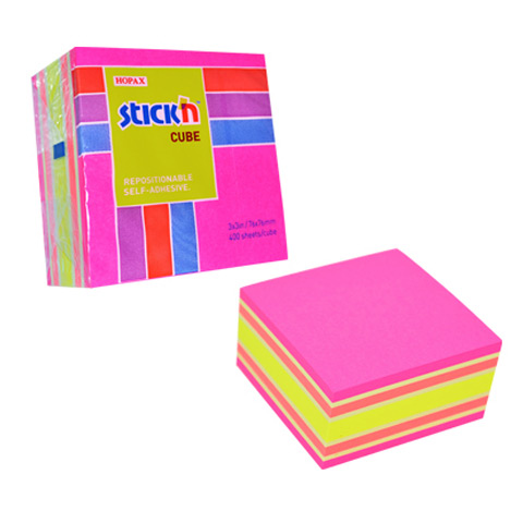 Kostka samoprzylepna 76x76 400k. mix kolorów neonowych i pastelowych Stick"N
